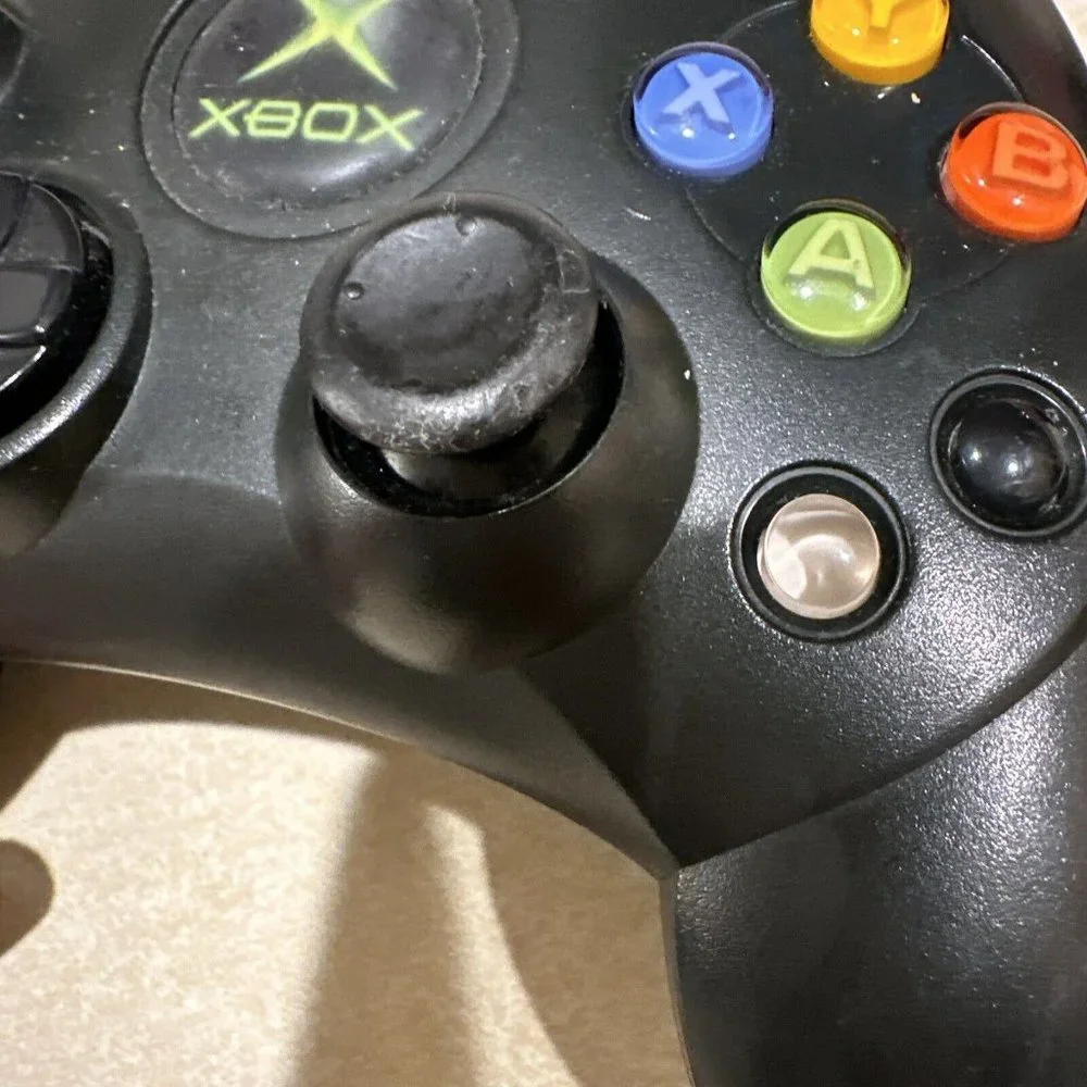 Original Microsoft Xbox S OEM Black Wired Controller - Tested & Working